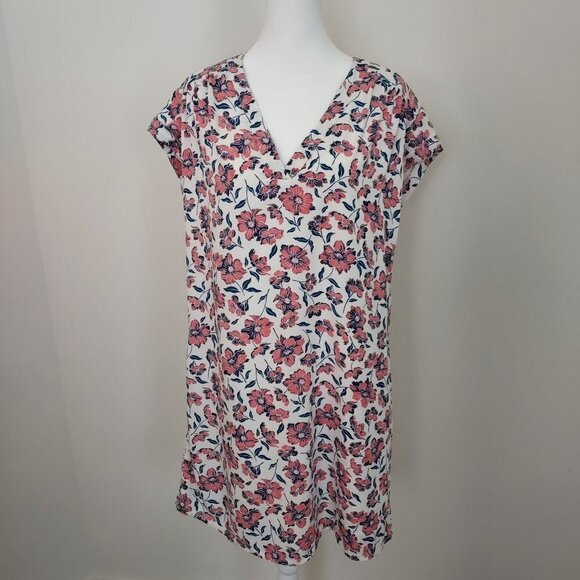 GAP Pink and Blue Floral Short Sleeve Sheath Dress - Picture 1 of 9